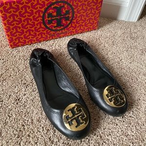 Tory Burch Reva Black Flats Size 6